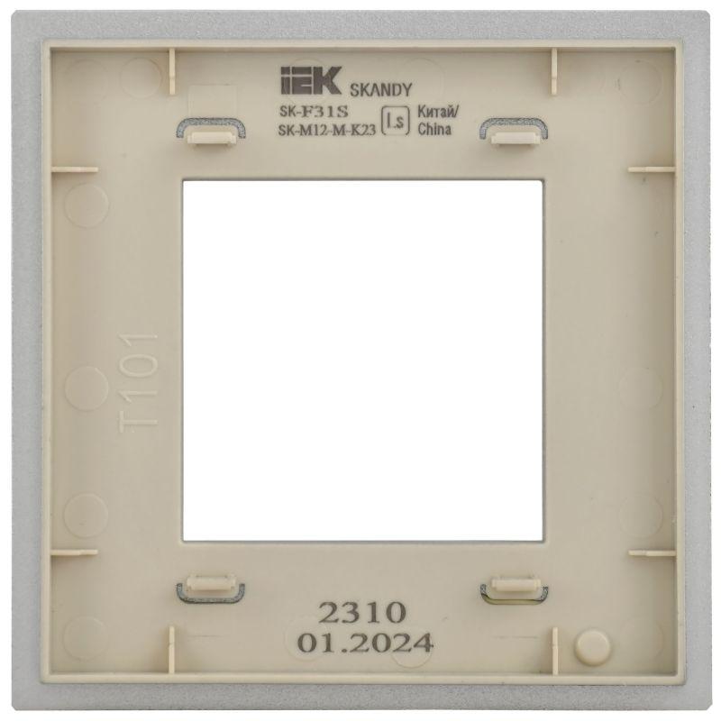 Рамка 1-м SKANDY SK-F31S металл серебр. IEK SK-M12-M-K23