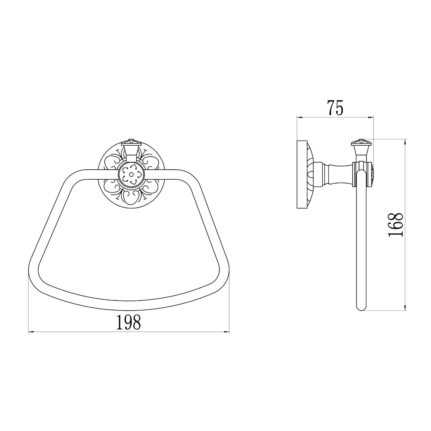 Полотенцедержатель Savol S-005860C, бронза
