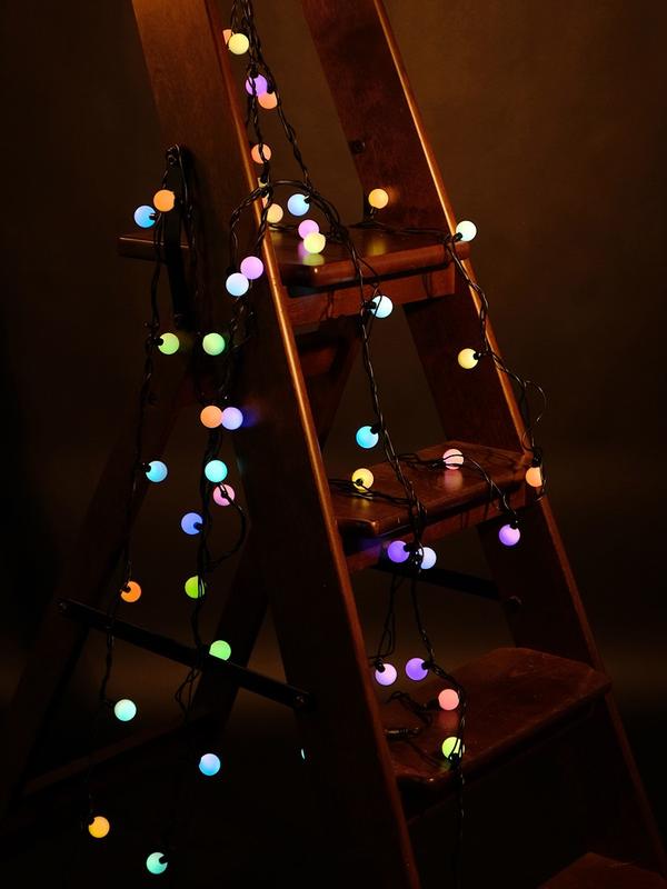 Гирлянда "Шарики" OLDBL070-RGB-E 100LED RGB 15м IP44 соединяемая SHLights 4690601042040