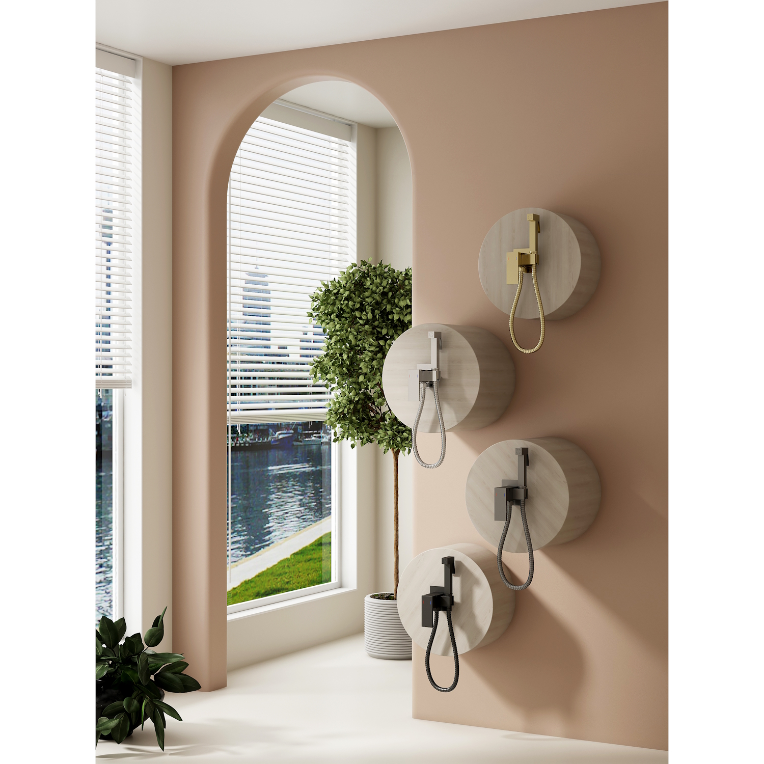 Гигиенический душ со смесителем Splenka S98.52.03, сатин золотой