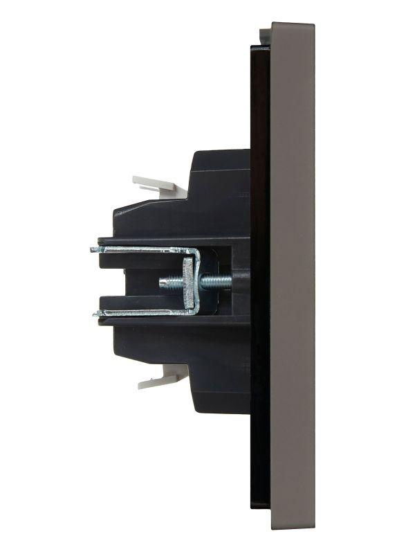 Выключатель проходной 2-кл. СП FORTE&PIANO 10А FP308 с индикацией сер. IEK FP-V22-1-10-1-K03