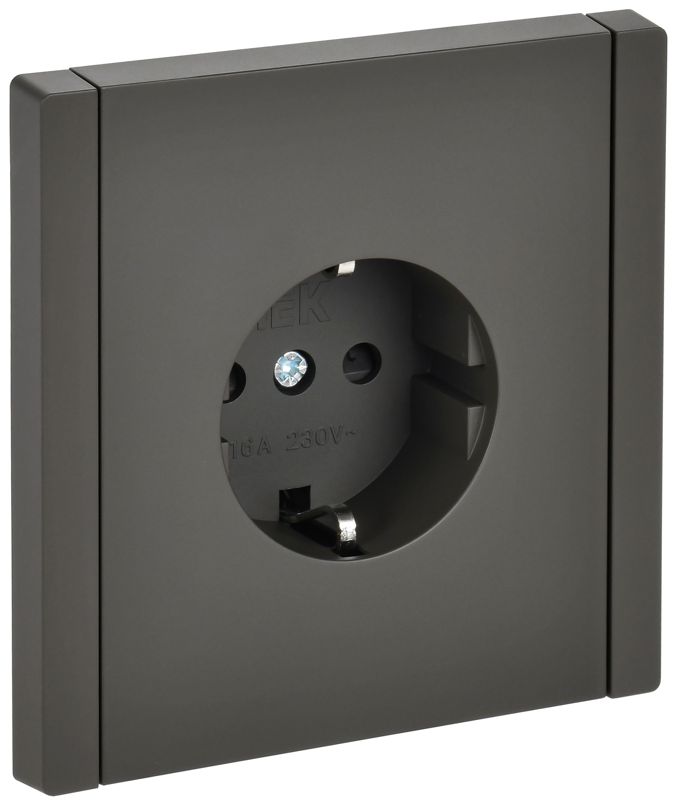 Розетка СП FORTE&PIANO FP315 16А с заземл. защ. шторки винт. крепл. сер. IEK FP-R14-16-K03
