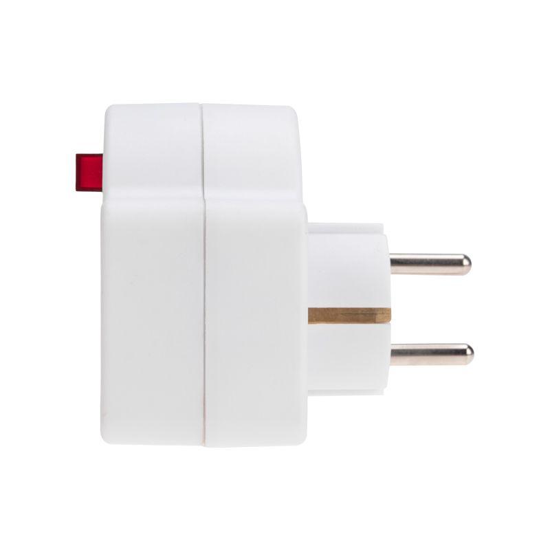 Разветвитель 3-м 16А + 2х2.5А с выключателем с заземл. защ. шторки бел. Rexant 11-1086