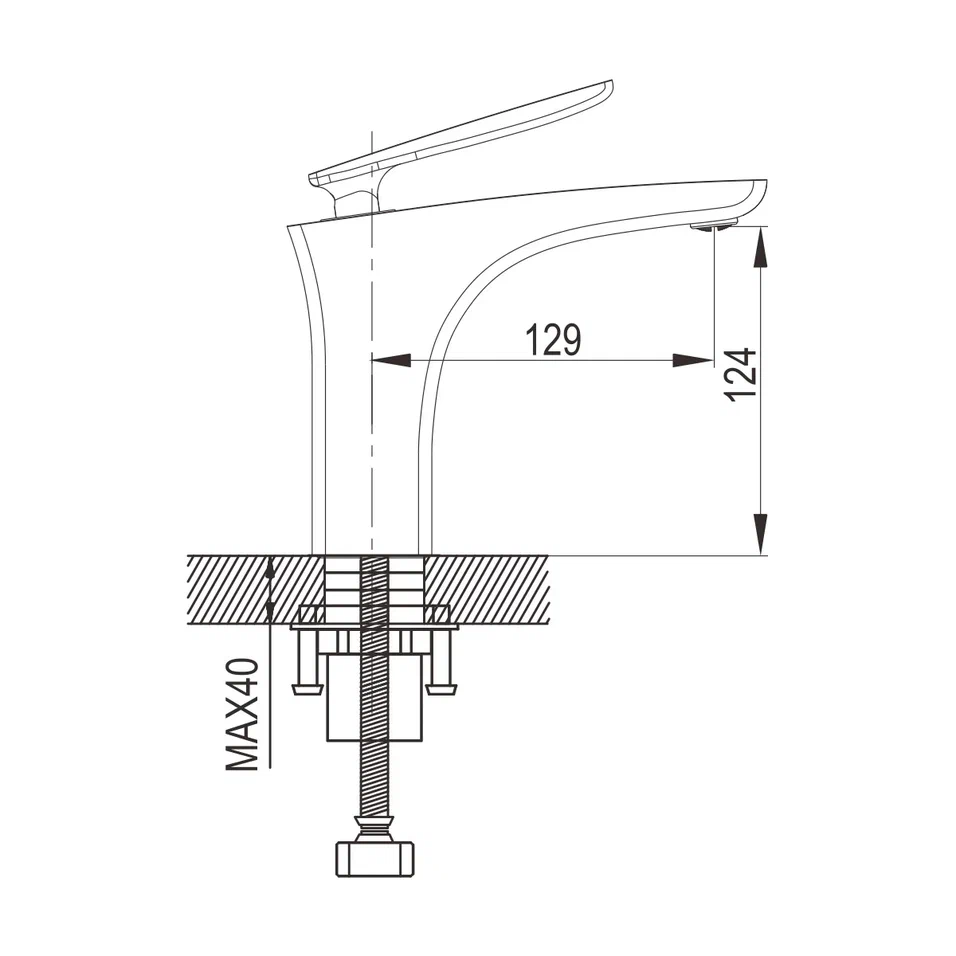 Смеситель для раковины Rose R27F R2701F, белый/хром