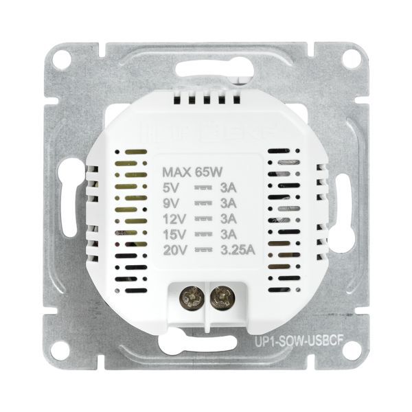 Розетка СП Эпика USB-С быстрая механизм бел. EKF UP1-SOW-USBCF