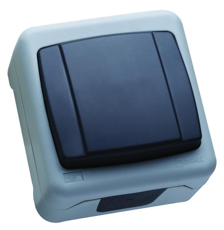 Выключатель 1-кл. IP44 с пружинным зажимом Makel 37064101