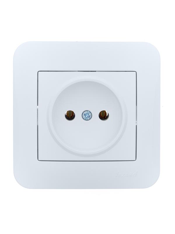 Розетка 1-м СП ASTI 16А IP20 без заземл. термопласт в сборе бел. LEZARD 7081-0202-121B