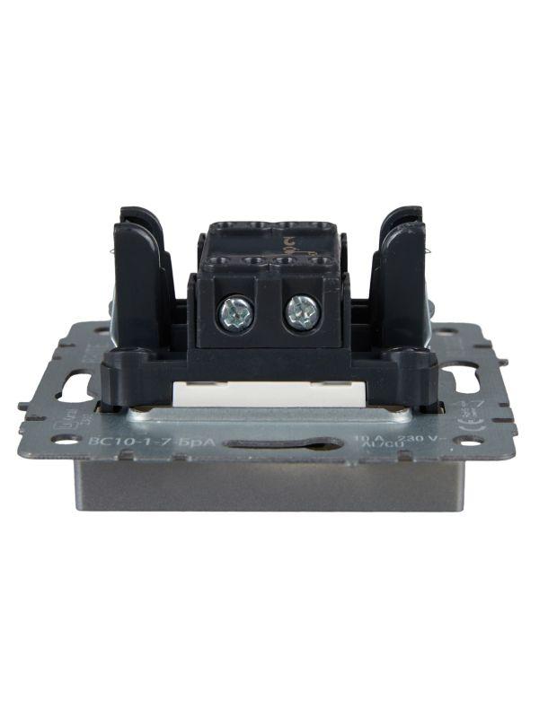 Выключатель проходной 1-кл. СП BRITE ВС10-1-7-БрА 10А с индик. механизм алюм. IEK BR-V12-1-10-K47