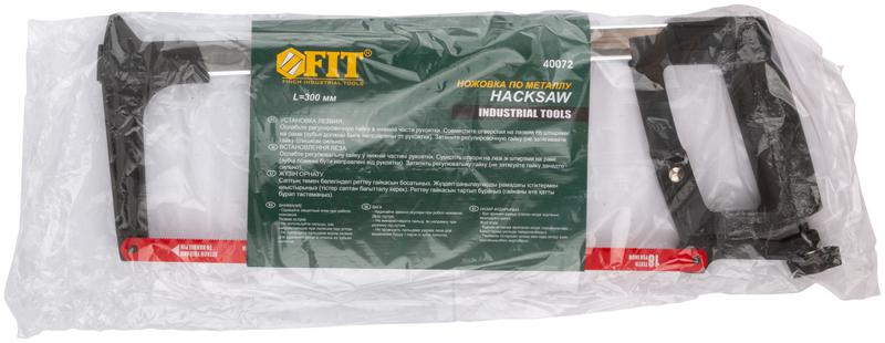 Ножовка по металлу 300мм Профи регулир.натяг работа под углом 45гр. полотно Bi-Metal FIT 40072