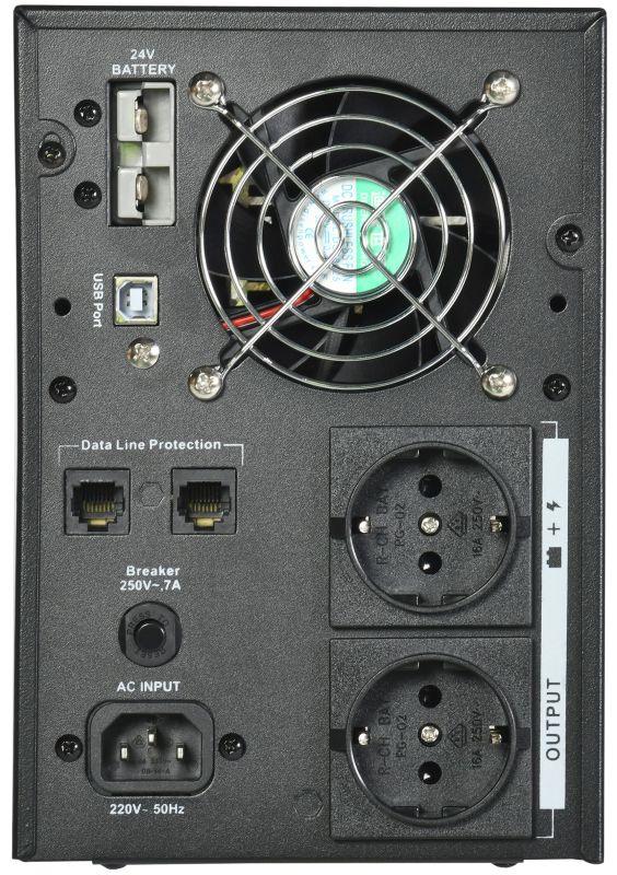 Источник бесперебойного питания ELECTRA LT 1кВА/0.8кВт без АКБ USB Schuko ITK ELT-1000VA-1-L-S