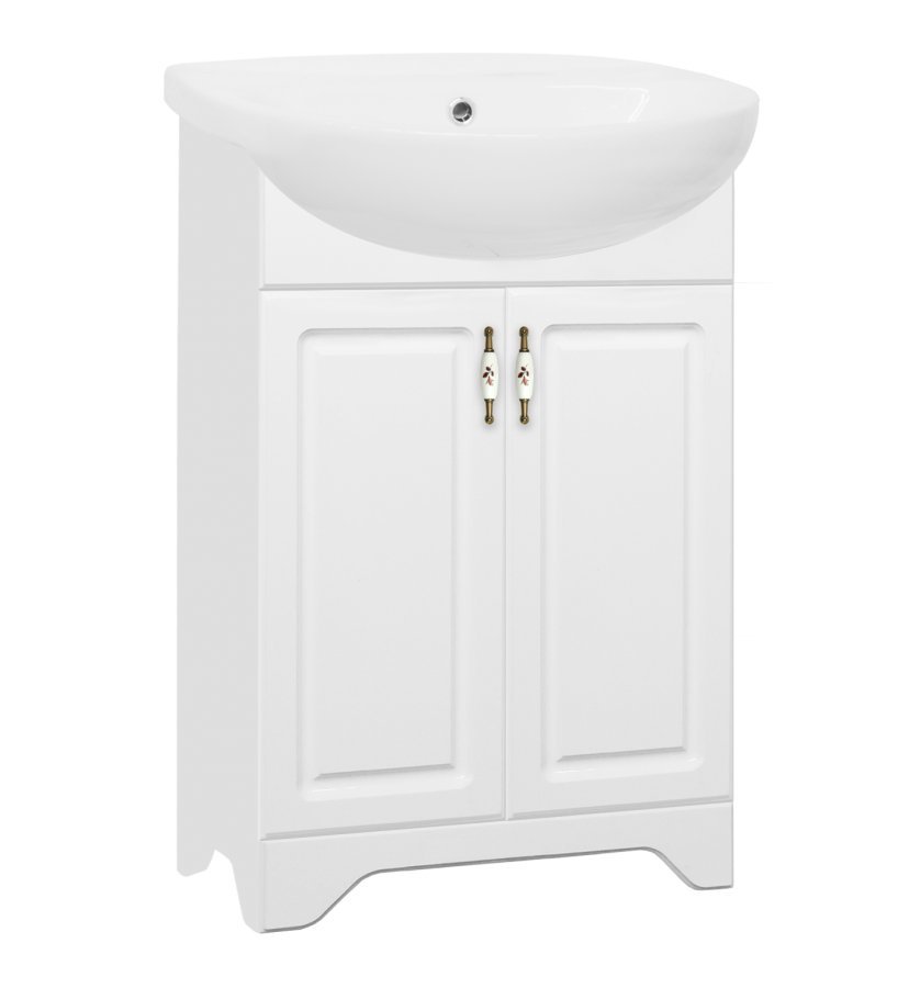 Тумба "Олеандр-2 55" под умывальник Антик 55, Люкс белая