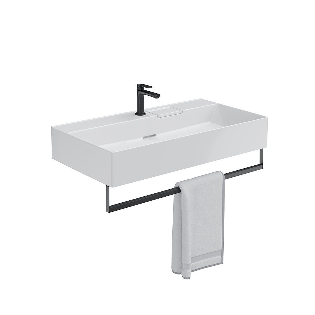 Раковина LOGICA мебельная\подвесная с одним отверстием 90, белая глянцевая