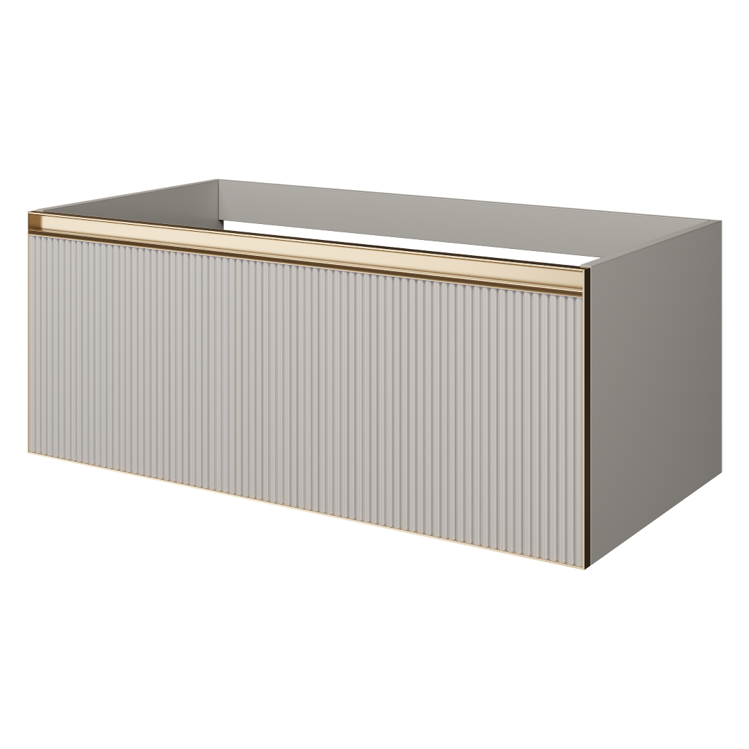 QUATRO 1 100CM тумба рифл CASHMERE FUGA профиль MATT GOLD