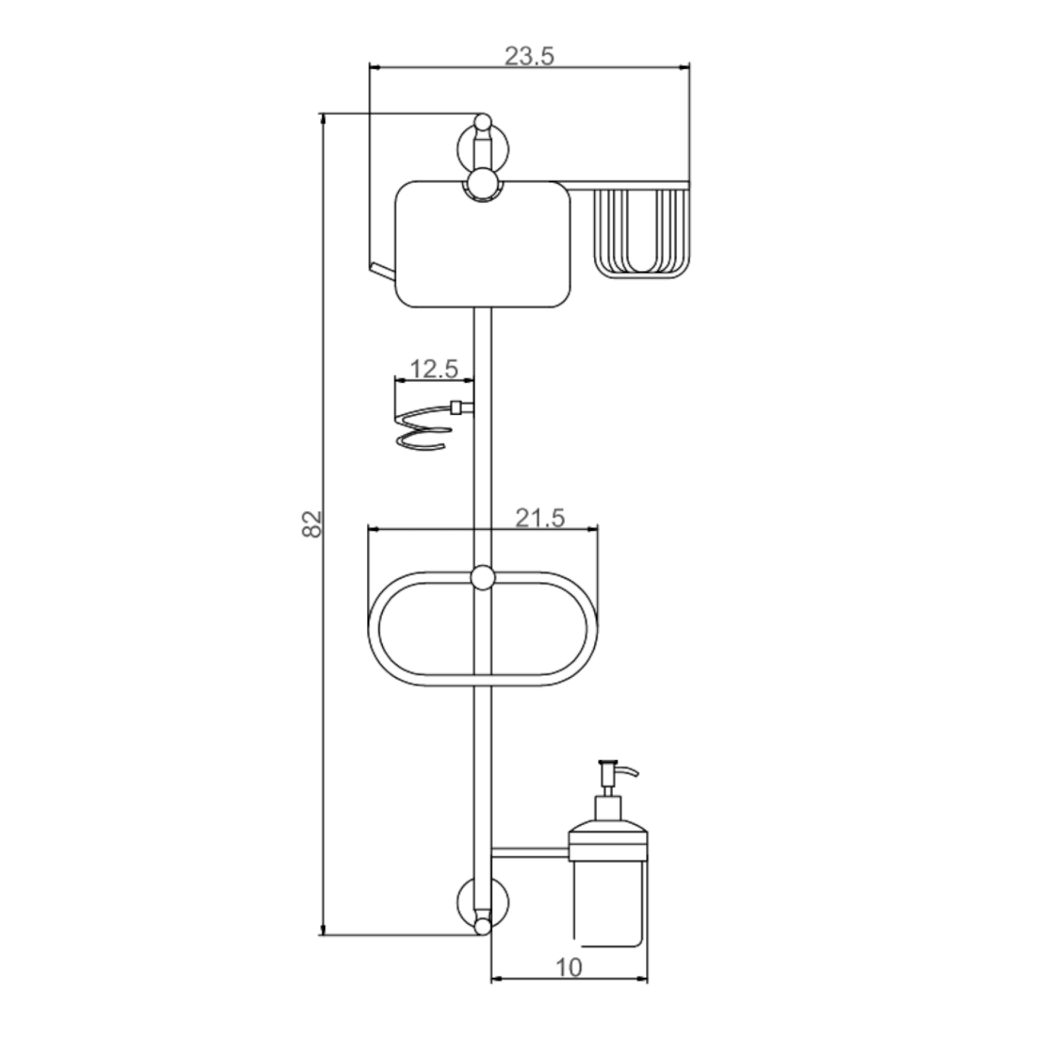 Настенная стойка Savol S-00C04, хром