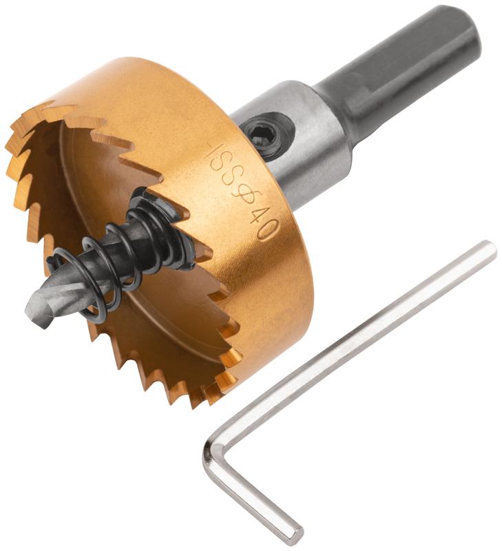 Коронка кольцевая пометаллу HSS сталь титановое покрытие 40мм FIT 36872