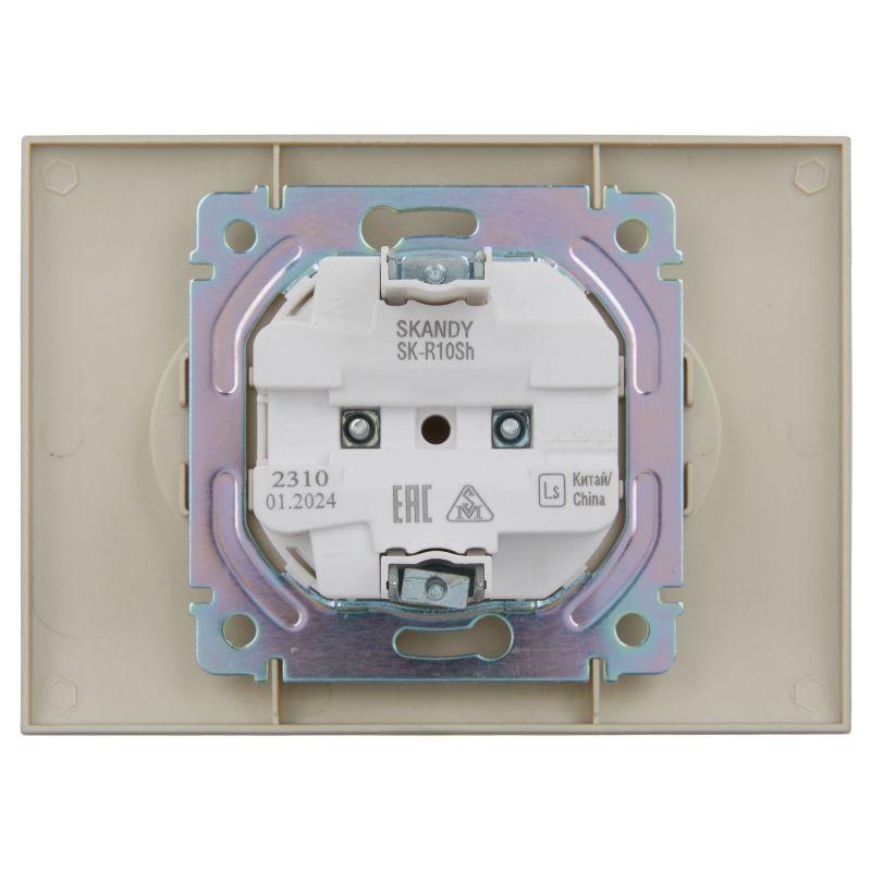 Розетка 2-м SKANDY 10А без заземл. без защ. шторок в сборе SK-R10Sh шампань IEK SK-R20-10-K37-F