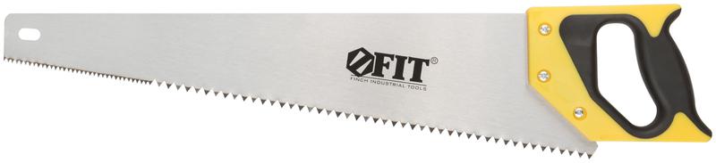 Ножовка по дереву крупный каленвй зуб 3 ТPI с запилом 7 ТPI 2D заточка пласт.прорезинен.ручка 500мм FIT 40403
