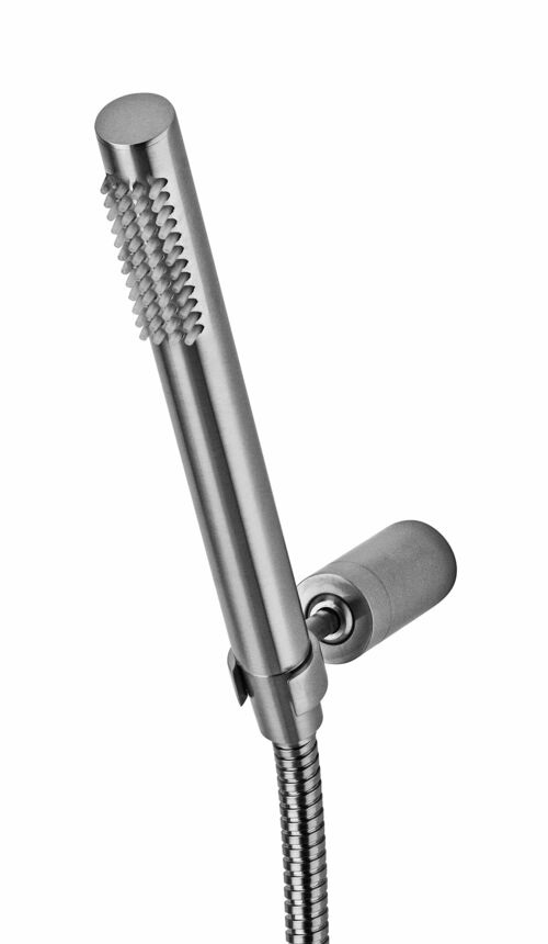 Набор душ ручной+крепление из металла, шланг 1500мм металл , душ из металла модель BIRILLO, Цвет Сталь