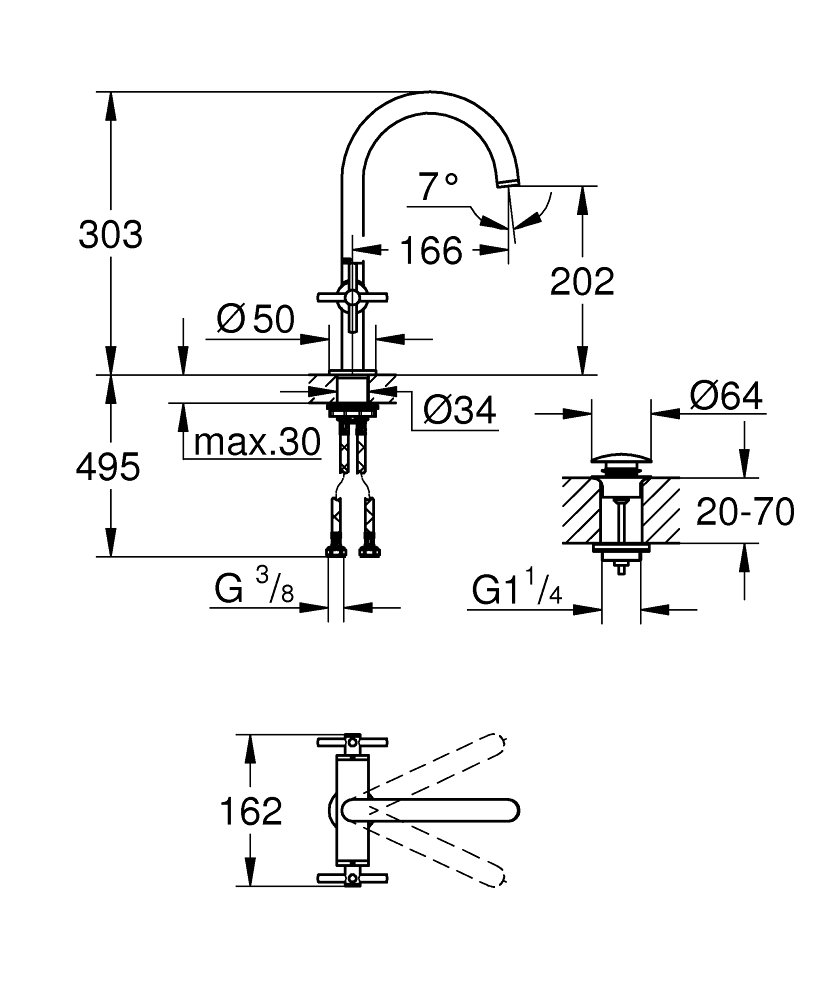 Смеситель Grohe Atrio New 21019DC3 для раковины