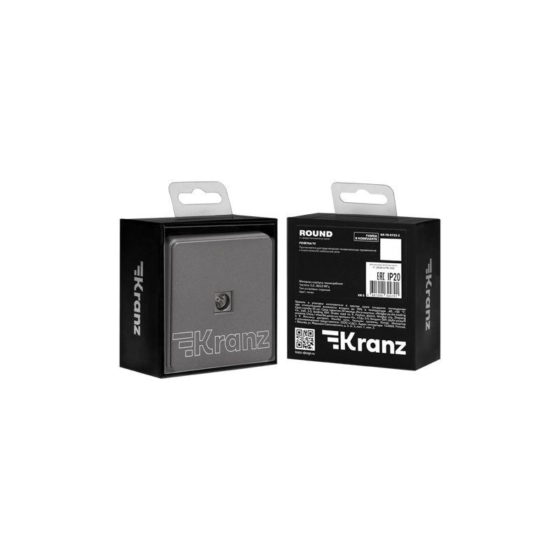Розетка телевизионная TV СП ROUND MIELE титан Kranz KR-78-0723-2