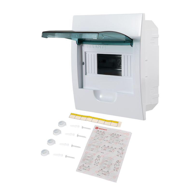 Бокс ЩРВ-П-8 IP41 пластик. бел. Rexant 11-0208