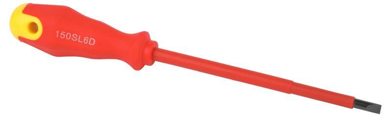Отвертка SL6х150мм шлицевая диэлектрическая до 1000В двухкомпонентн. рукоятка ЭРА Б0055877
