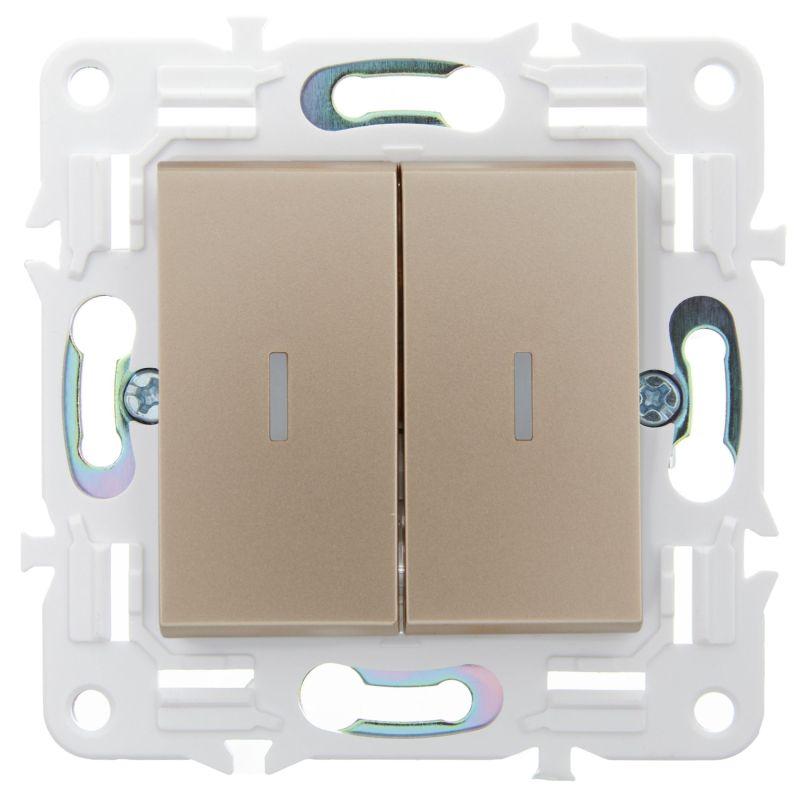 Выключатель 2-кл. SKANDY 10А SK-V09Sa с индикацией песочн. IEK SK-V20-1-10-K98