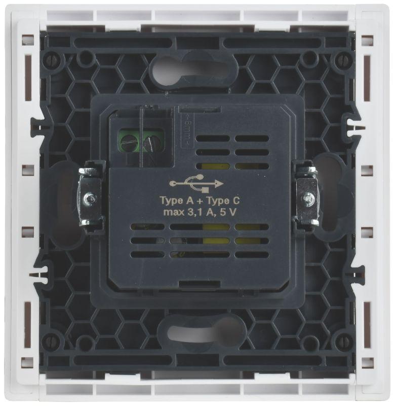 Розетка USB A+C 3.1А FORTE&PIANO FP250 бел. IEK FP-U22-D31-K01