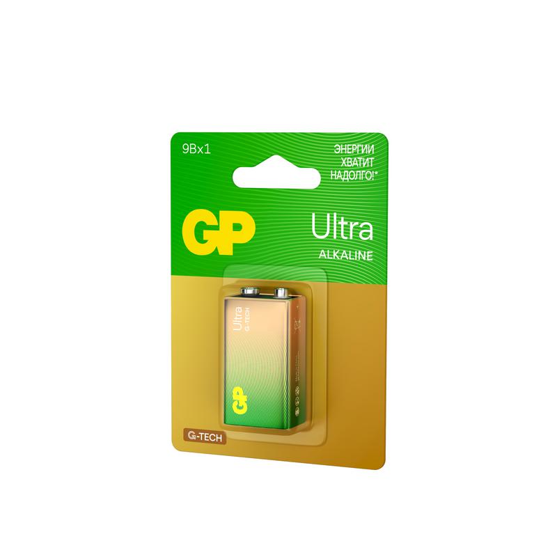 Элемент питания алкалиновый "крона" 6LR61 9В Ultra Alkaline G-Tech (блист.1шт) GP 1237