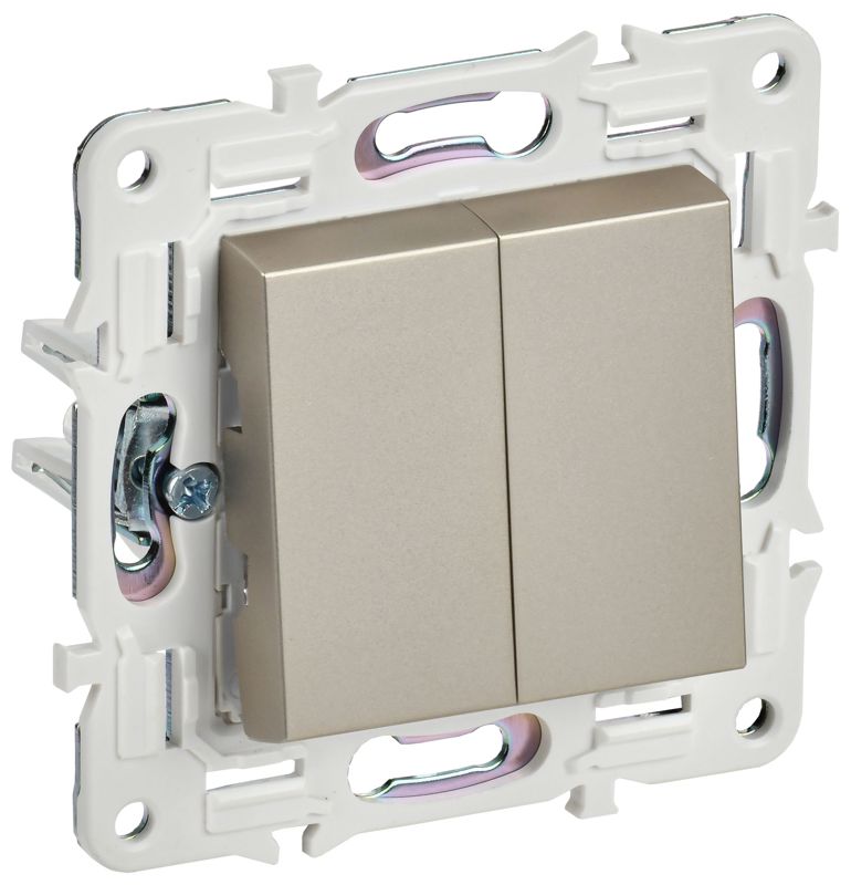 Выключатель 2-кл. SKANDY 10А SK-V04Sh шампань IEK SK-V20-0-10-K37