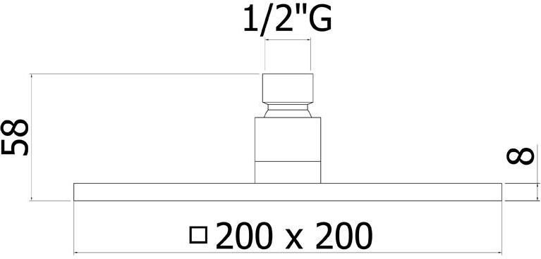 Верхний душ с держателем Paffoni Syncro ZSOF075BO + ZSOF063BO