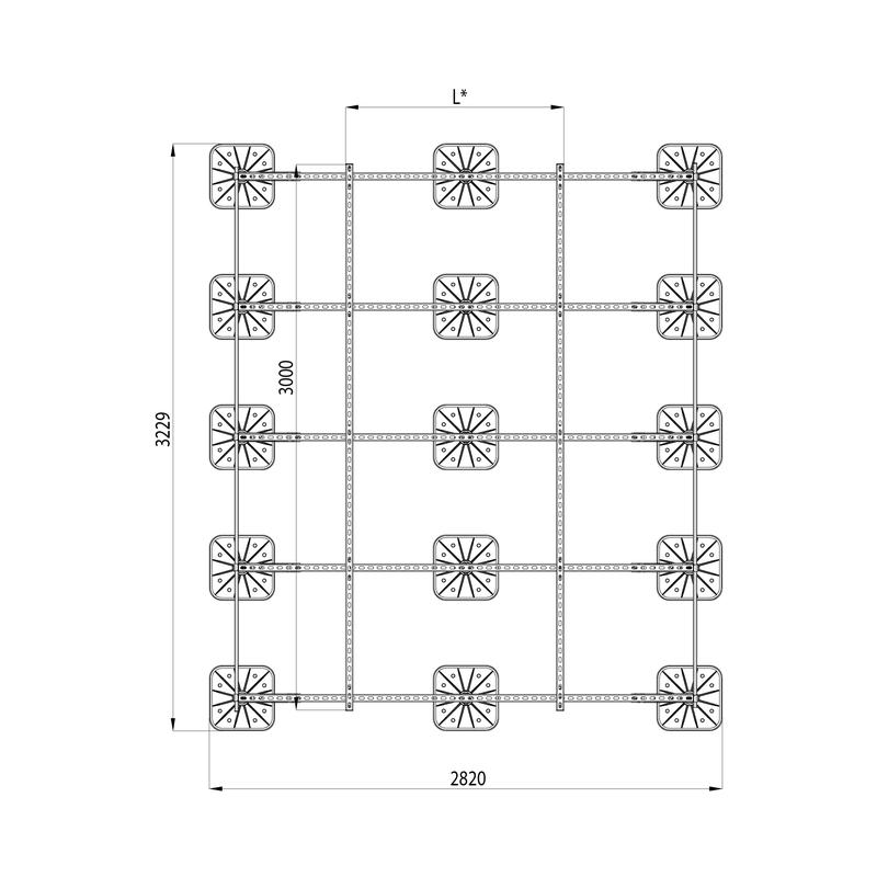 Конструкция опорная для установки оборудования TECHNORAPTOR FOOT 2500х3000 тип 3 HD КМ TR0257