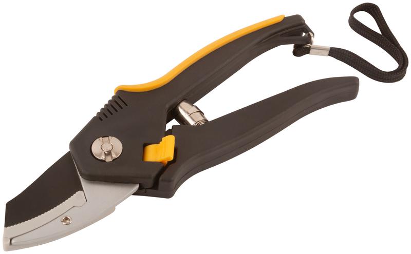 Секатор "Люкс" режущие кромки встык с наковальней тефлон.покрытие лезвий прорезин.ручки 200мм FIT 77094