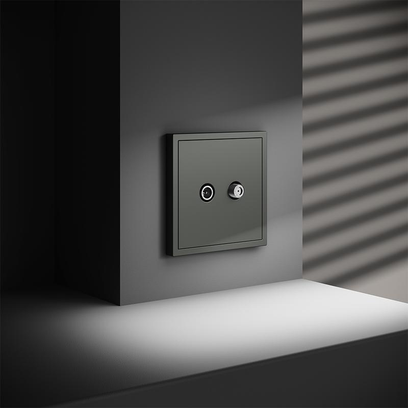 Розетка телевизионная оконечная TV + SAT 2-м СП S70 механизм титан Voltum VLS060406