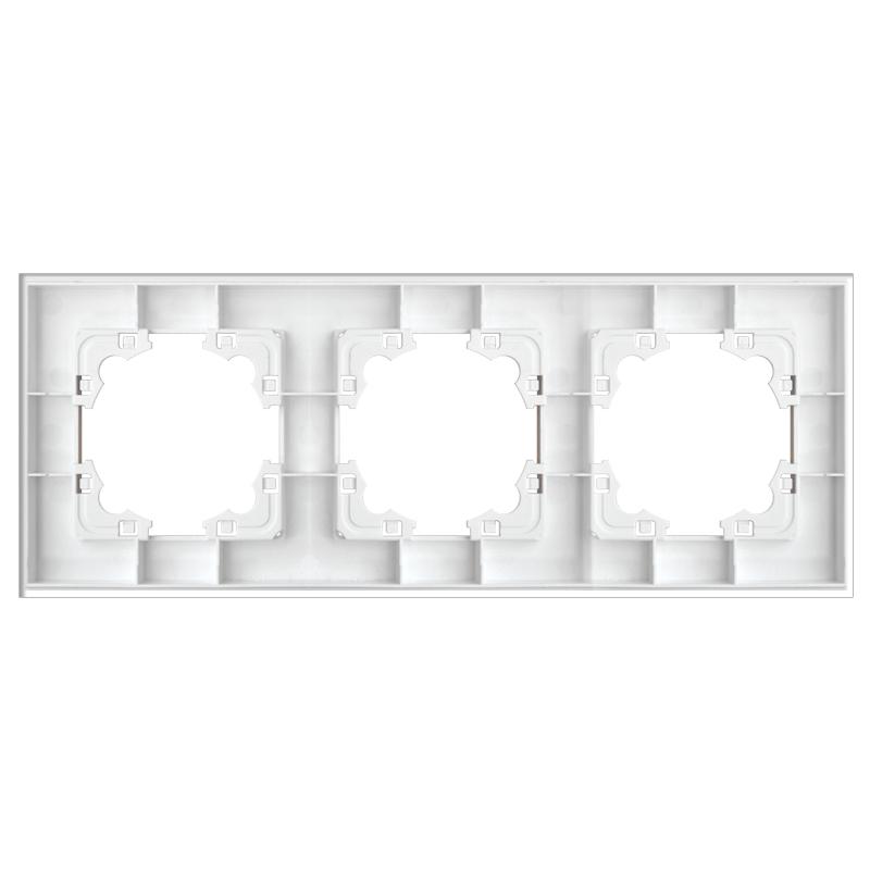 Рамка 3-м Афина стеклянная сл. кость (ivory) UNIVersal 2274