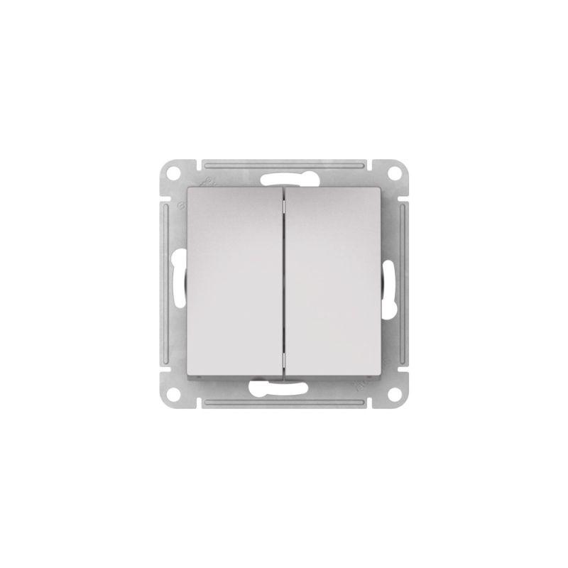 Выключатель 2-кл. AtlasDesign Aqua IP44 (сх. 5) 10AX быстрозажим. клем. механизм алюм. SE ATN440351S