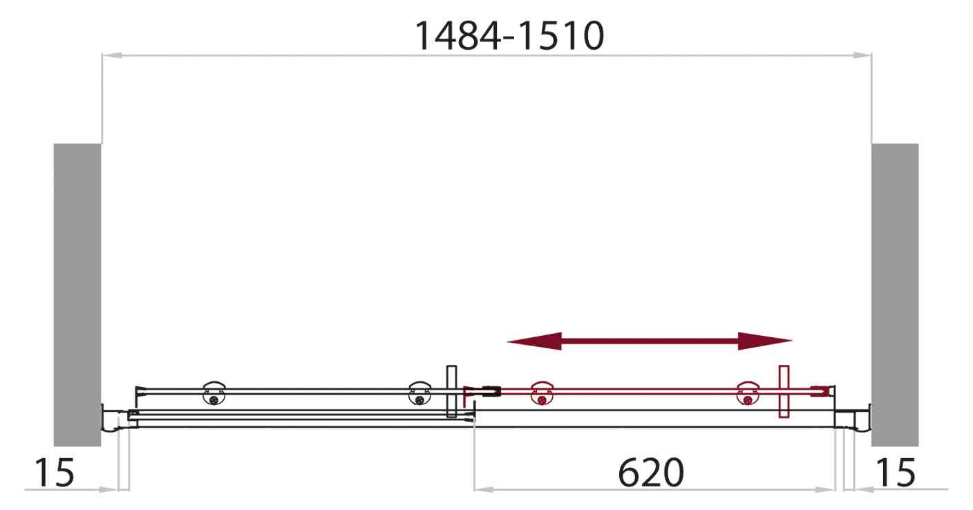 Душевая дверь BelBagno UNO-BF-1-150-C-Cr