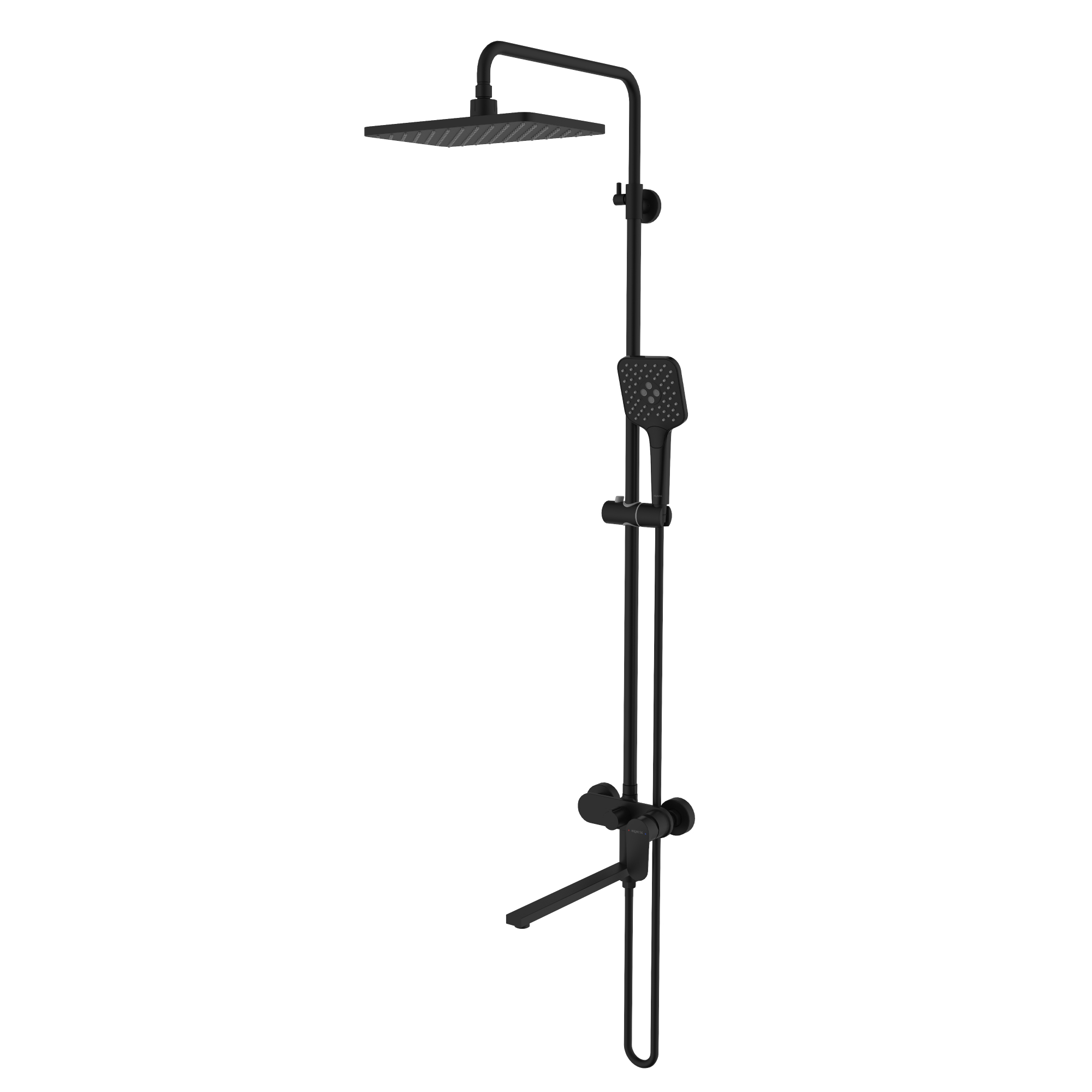 Душевая система Aquatek НИКА  (смеситель для ванны) 3 jet 300х193 мм с длинным изливом AQ2840BGM         черный матовый