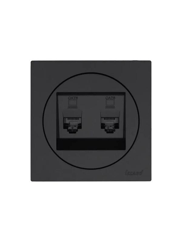 Розетка компьютерная 2-м СП OSEN кат.6 с модулем механизм черн. бархат LEZARD 743-4288-142