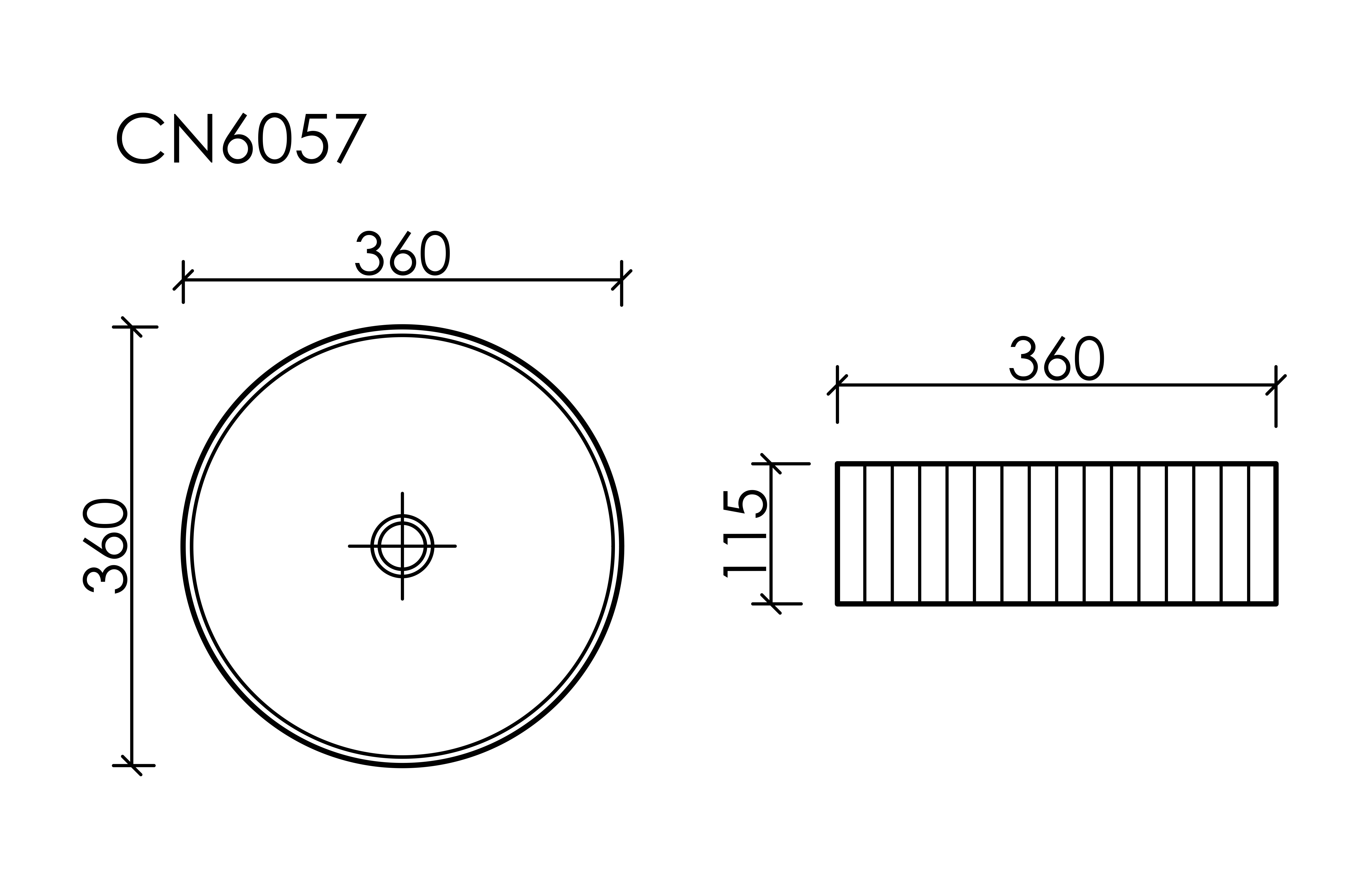 Умывальник чаша накладная круглая (цвет Голубой Матовый) Element 360*360*115мм, CN6057ML