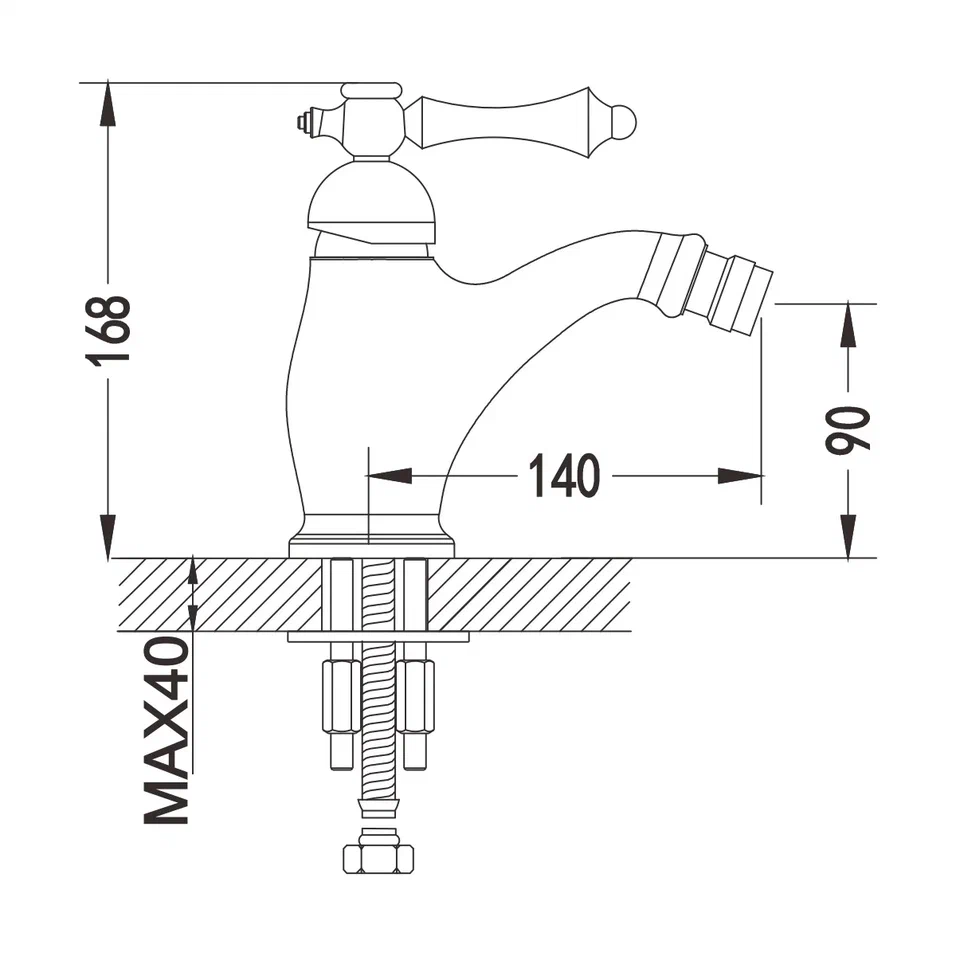 Смеситель для биде Rose R0107Q, бронза