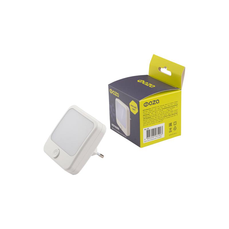 Светильник светодиодный NL-03 1Вт 6500К IP20 в розетку ночник ФАZА 5061903