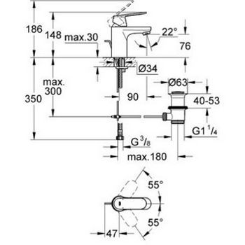 Смеситель Grohe Eurosmart Cosmopolitan 32825000 для раковины