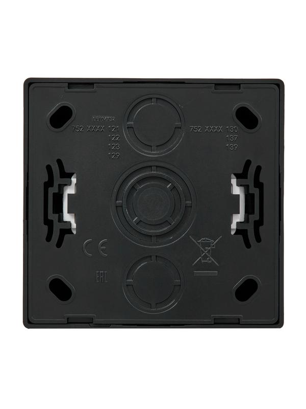 Розетка 1-м ОП LETO с заземл. ПБТ черн. бархат LEZARD 752-4200-122B