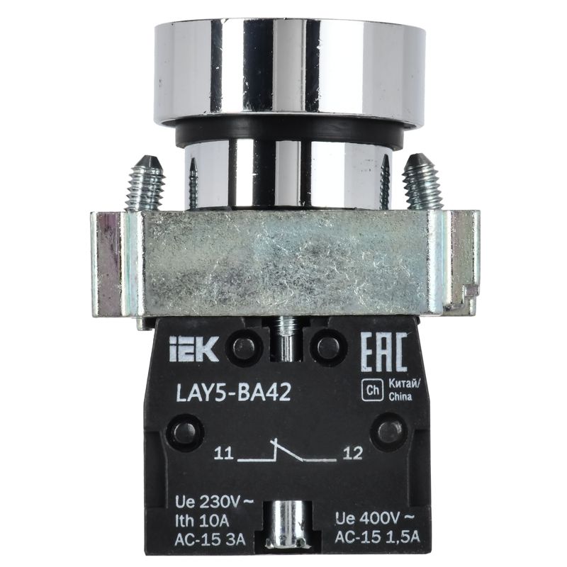 Кнопка LAY5-BA42 1НЗ без подсветки красн. KARAT IEK BBT61-BA-K04