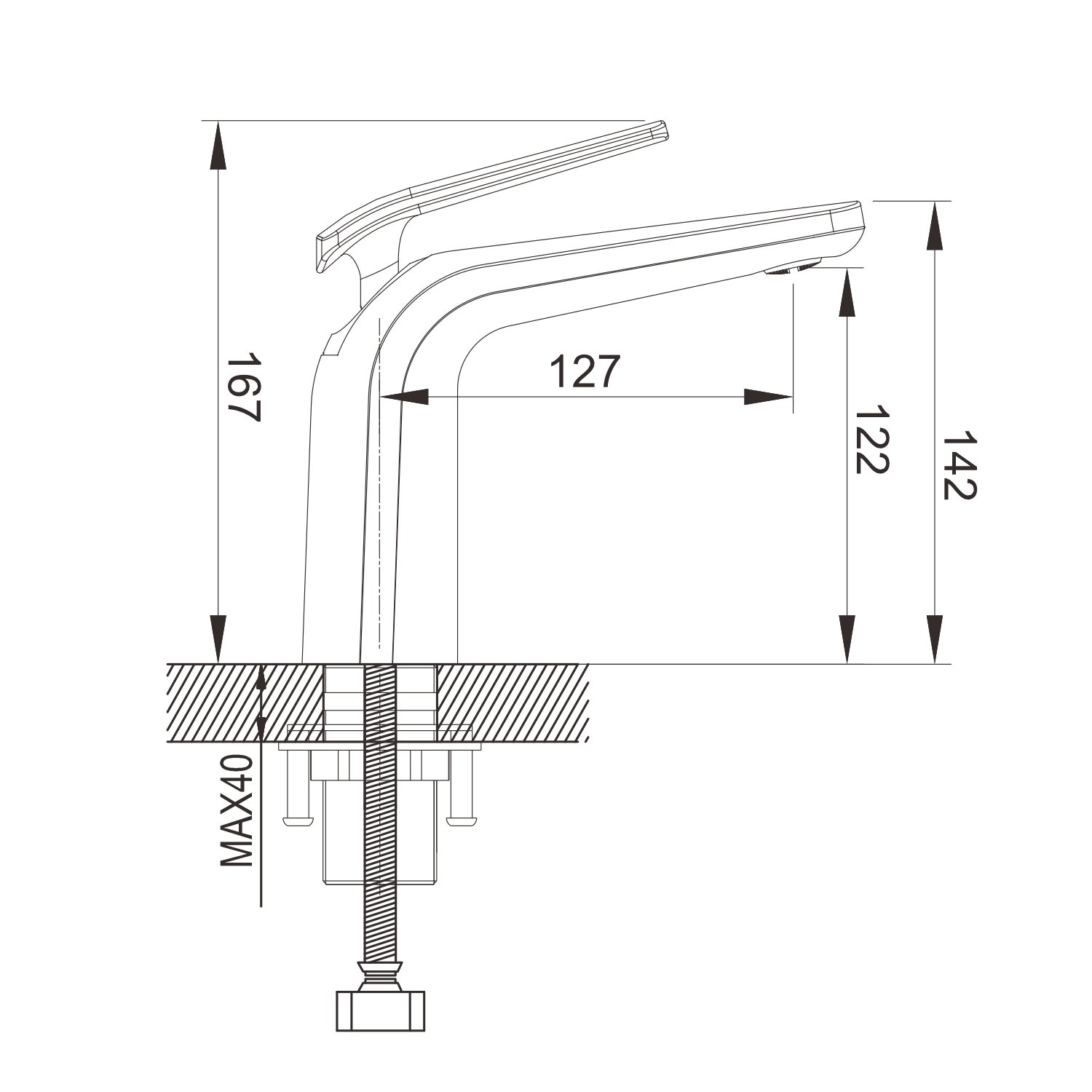 Смеситель для раковины Rose R39F R3901F, белый/хром