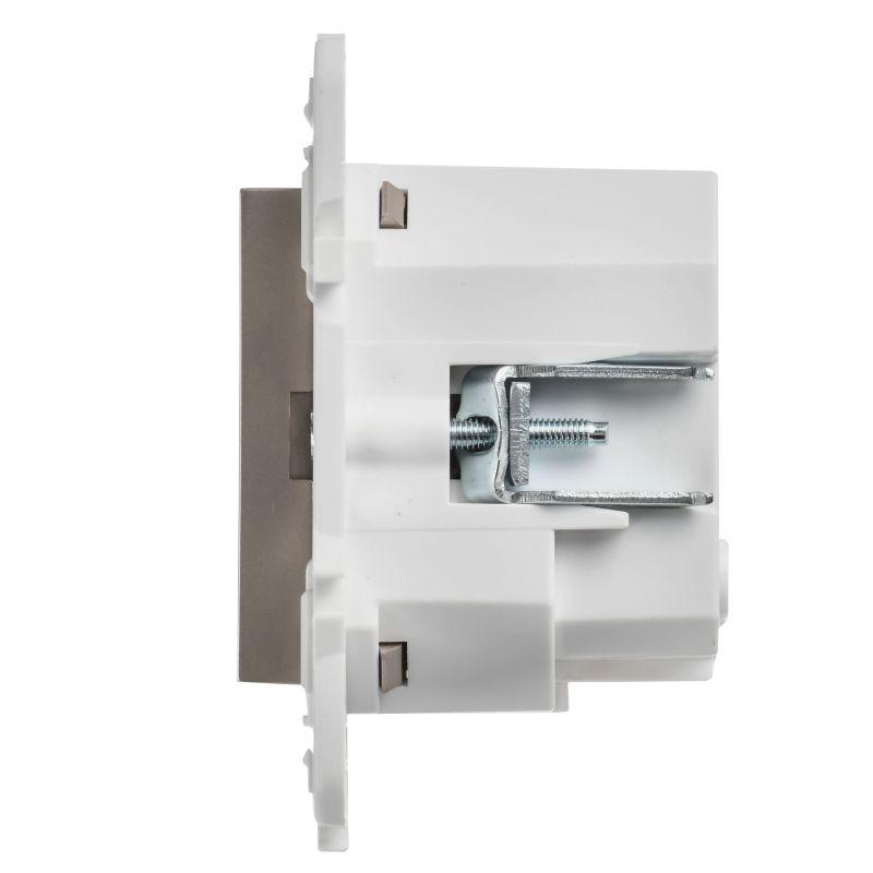 Розетка SKANDY 18Вт 16А с заземл. защ. шторки с USB C SK-R17Sh шампань IEK SK-R14-16-U14-018-K37