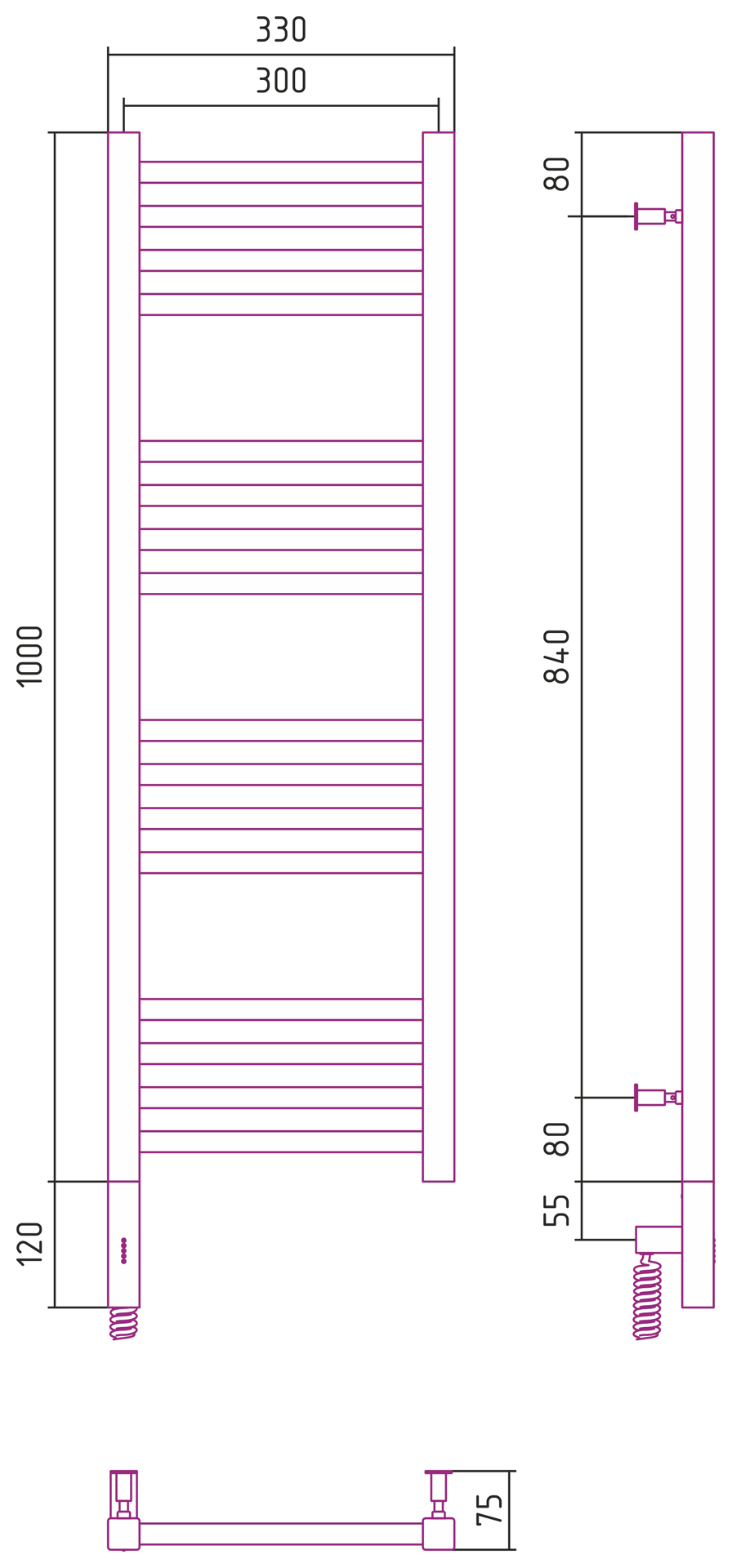 РЭБ "МОДУС 3.0" 1000х300 / МЭМ левый (Матовый белый) 30-5700-1030