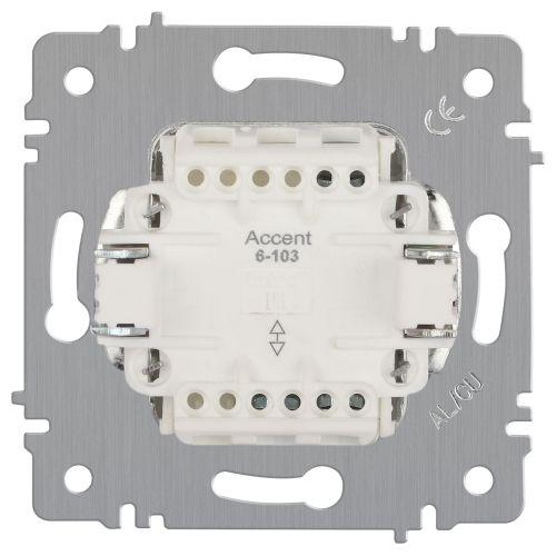 Выключатель 1-кл. СП Accent 6-101-01 10А IP20 250В AL/CU бел. Intro Б0063469