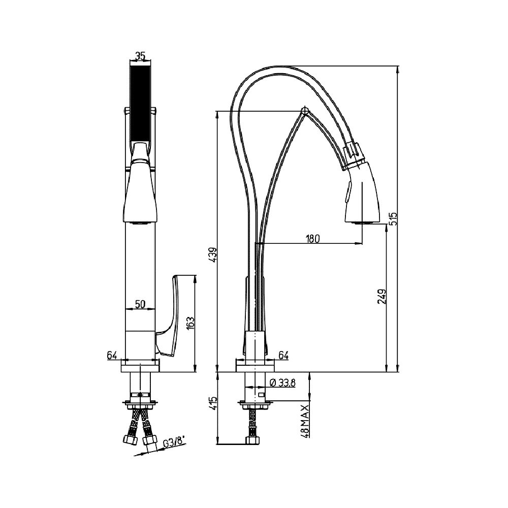 Смеситель Paini Hybrid HKPA557YOTKKM для кухни